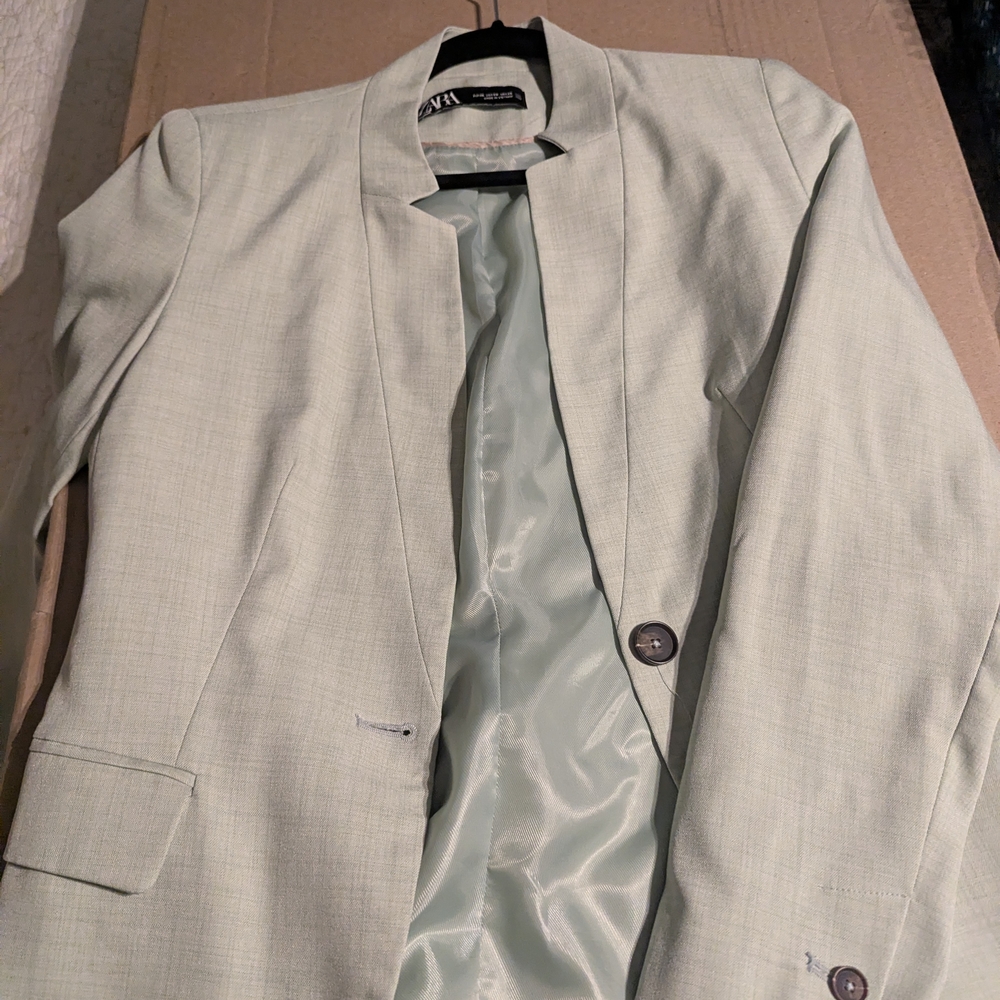 Zara Light Green Women's Blazer